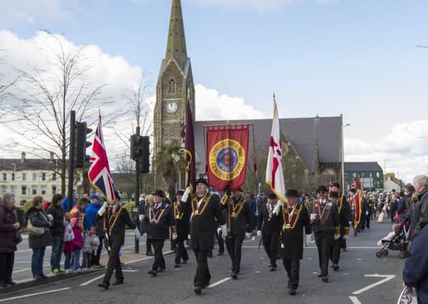 The Apprentice Boys of Derry parade through Lurgan town centre