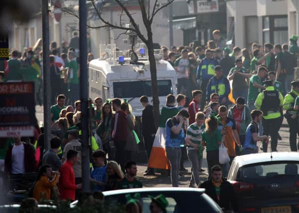 Young people on Agincourt Avenue in the Holyland area of Belfast on St Patrick's Day 2016, where drunken behaviour caused great distress to local residents Photo by Freddie Parkinson/Press Eye