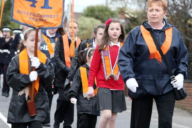 Young girls from 41 Ballymacarrett in Belfast joined the parade