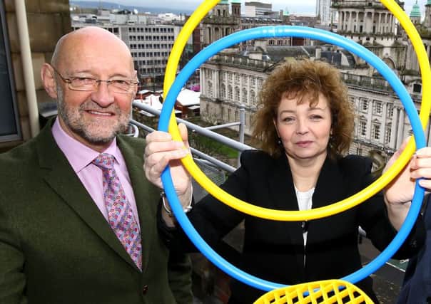 Sport NI chair Brian Henning and Culture Minister Caral Ni Chuilin at a Sport NI press launch in December last year