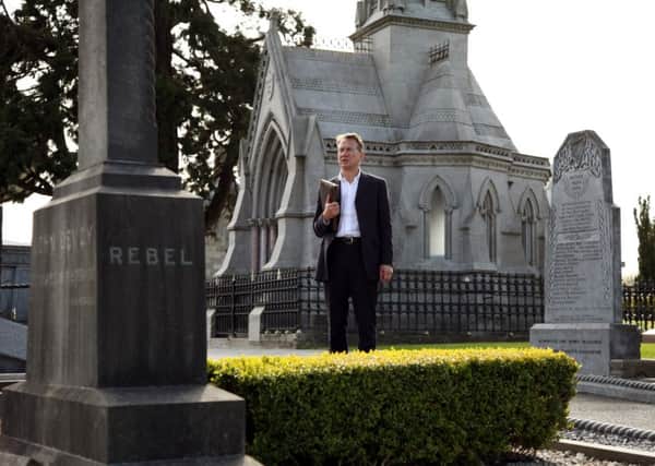 Michael Portillo at Glasnevin cemetery in Dublin for the documentary he made about the Easter Rising