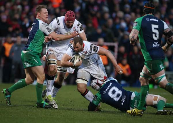 Ulster's Roger Wilson and Connacht's Eoin McKeon