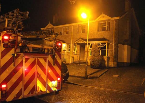 The scene of a house fire in Downpatrick