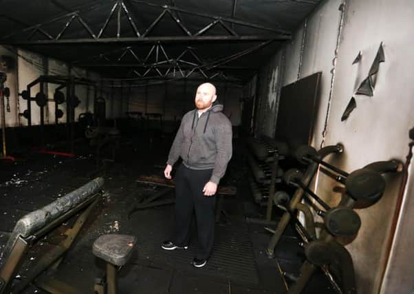 The scene at Moy in Co. Tyrone where a gym at a GAA club was gutted after an overnight arson attack.  Gym owner Connell Donnelly.

Picture by Jonathan Porter/PressEye
