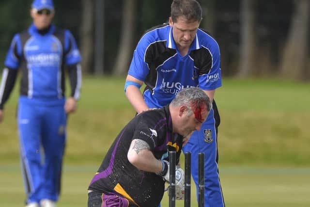 Russell was struck on the head while batting against CIYMS in last summer's Challenge Cup final