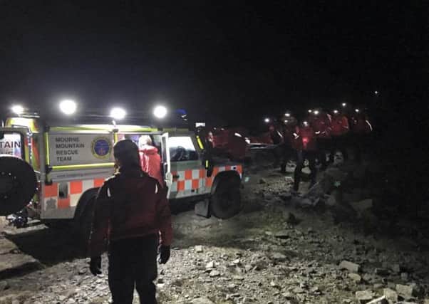 Picture taken by the Mourne Mountain Rescue Team of the unfolding rescue last night