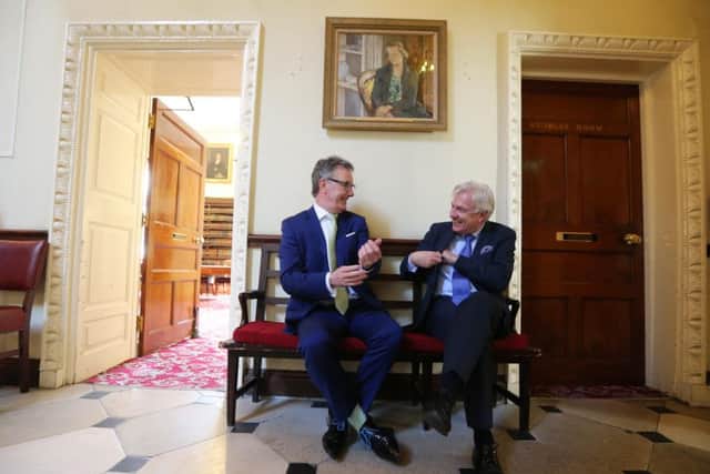 Pictured with party leader Mike Nesbitt at the Royal Irish Academy in Dublin is businessman Dr Len O'Hagan.