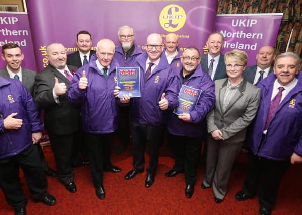 Ukip launches its manifesto for next month's Assembly election at the Park Avenue Hotel in east Belfast