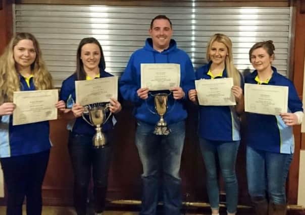 Members of Glarryford YFC who received awards at County Antrims AGM