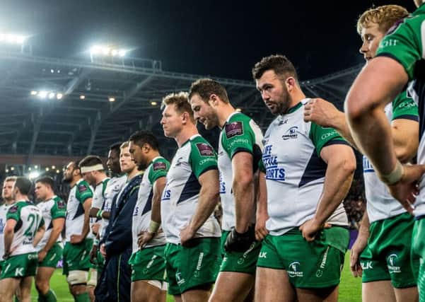 Connacht players dejected after their one-point loss to Grenoble in France