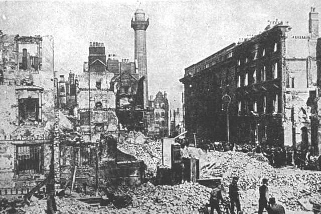 Sackville Street in Dublin pictured after the 1916 Easter Rising.