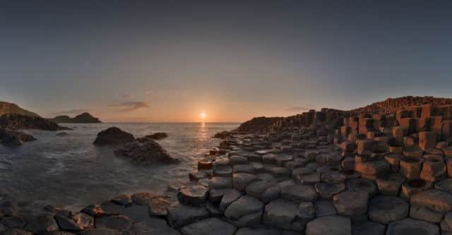 Panoramic view of Giant's Causeway, Co Antrim, Northern Ireland.