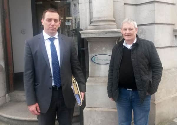 Solicitor Padraig O Muirigh and Jim Rowntree, the brother of Francis Rowntree, at Belfast coroner's court