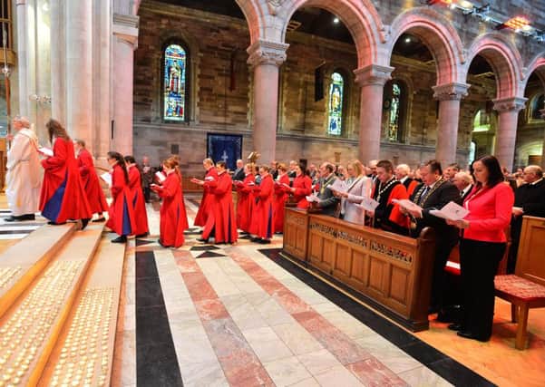 The blitz commemorative service at St Annes Cathedral yesterday