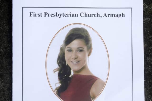 Family and Friends during the funeral of Lesley-Ann McCarragher, 19,  at First Presbyterian Church, Armagh