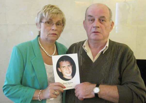 Stephen (right) and Breege Quinn, the parents of murder victim Paul Quinn
