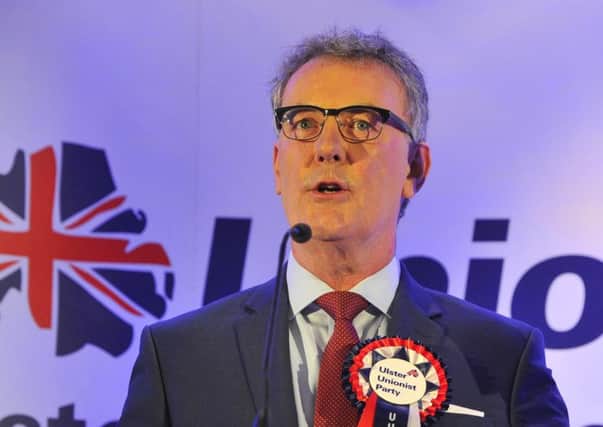 UUP leader Mike Nesbitt at the party's Assembly election manifesto launch on Thursday