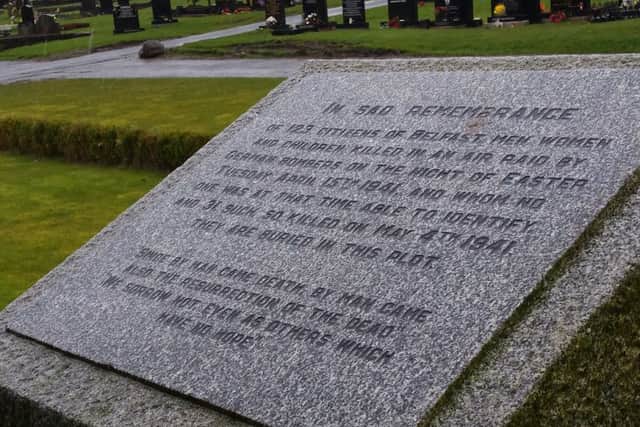 City Cemetery memorial to the unidentified Belfast Blitz victims