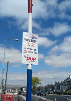 The DUP election poster in Mid Ulster