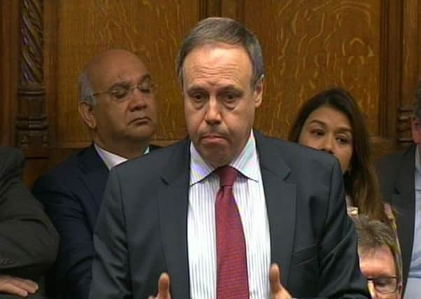 Nigel Dodds speaks during Prime Minister's Questions. PA Wire