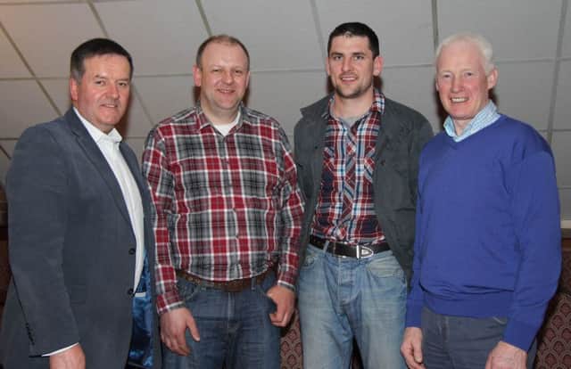 Newly elected office bearers pictured at the NI Simmental Club's AGM, Dungannon, from left: Robin Boyd, secretary; Matthew Cunning, chairman; Conrad Fegan, vice chairman; and Leslie Weatherup, treasurer.