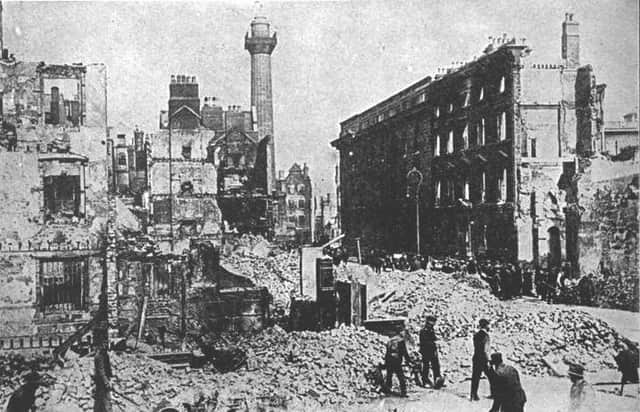 Sackville Street in Dublin pictured after the 1916 Easter Rising