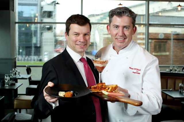 Nigel Maxwell, SuperValu Sales Director, Musgrave NI, announces a new partnership with top, local chef Noel McMeel