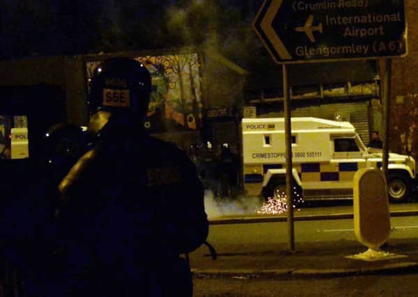 Rioting took place in north Belfast on July 13 last year