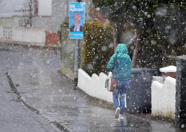 As a cold spell hits Northern Ireland snow falls on Moneyrea in Co. Down. 


Picture by Jonathan Porter/PressEye
