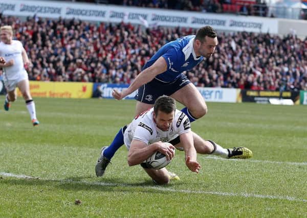 Ulster  Jared Payne scores a try against Leinster