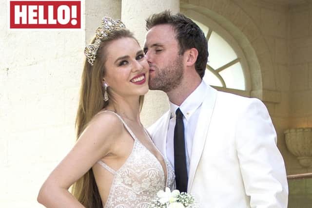 Zoe Salmon and William Corrie after their secret wedding in Barbados