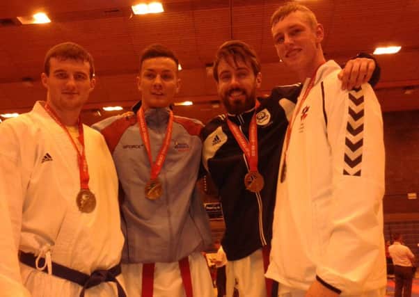 James Brunton, left took a runner up championship title at the Scottish International Karate Open