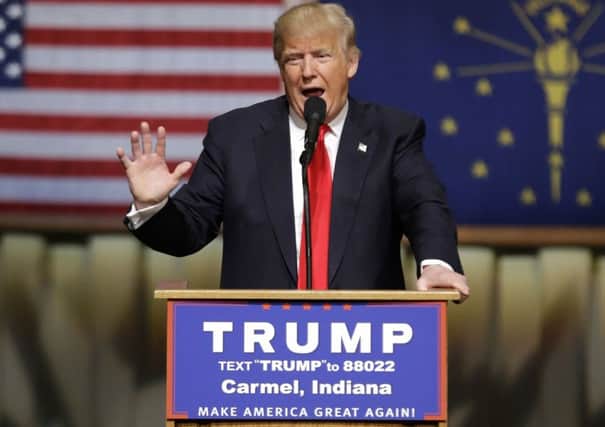 Republican presidential candidate Donald Trump in Indiana this week, where his victory sealed the nomination. (AP Photo/Michael Conroy)