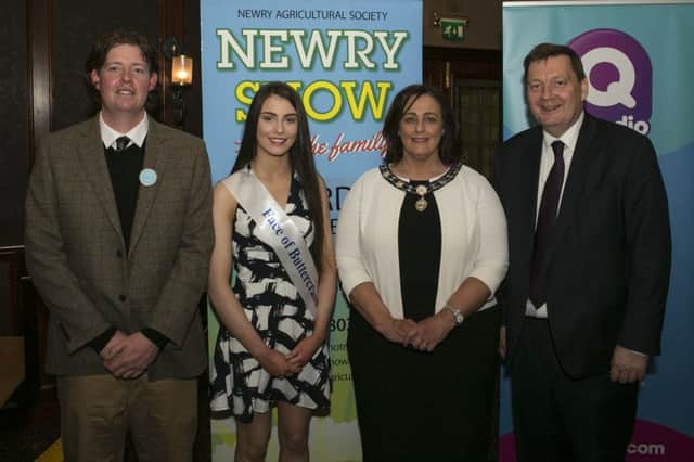 Attending the launch of Newry Show 2016: l to r Kyle Henry, Newry Show Society chairman; Clarice Downey, Face of the Buttercrane Centre; Gillian Fitzpatrick, vice chairman of Newry, Mourne and Down District Council; Michael Bell, chief executive NIFDA