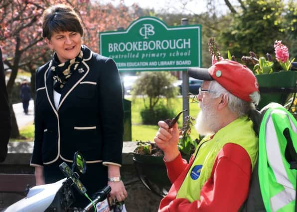 Â©/Presseye.com - 5th May 2016.  Press Eye Ltd - Northern Ireland 

Picture by Presseye.com

DUP Leader, Arlene Foster, speaks to a local resident after arriving at Brookeborough Controlled Primary School to cast her vote in today's  Assembly Election.