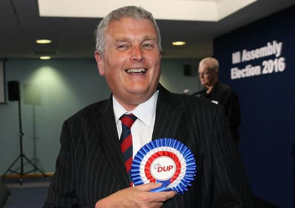 The DUP's Jim Wells after being re-elected for South Down