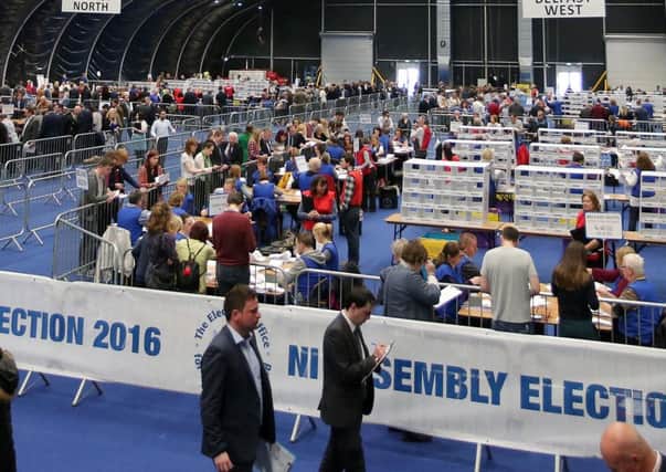 Counting is under way at the Titanic Convention centre in Belfast.

Picture: Jonathan Porter/PressEye