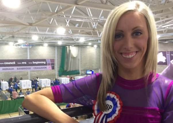 Carla Lockhart waits for the result of the first count in Upper Bann.