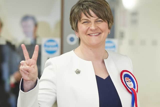 DUP leader Arlene Foster at Omagh Leisure Centre.  Picture: Mark Marlow/Pacemaker