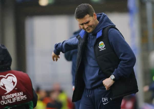 A dejected David Healy during Saturday's game