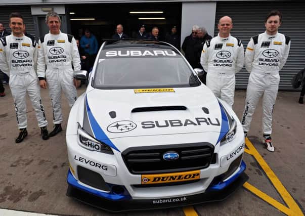 Colin Turkington (left) with Team BMR colleagues at the recent media day in preparation for this weekend's British Touring Car Championship