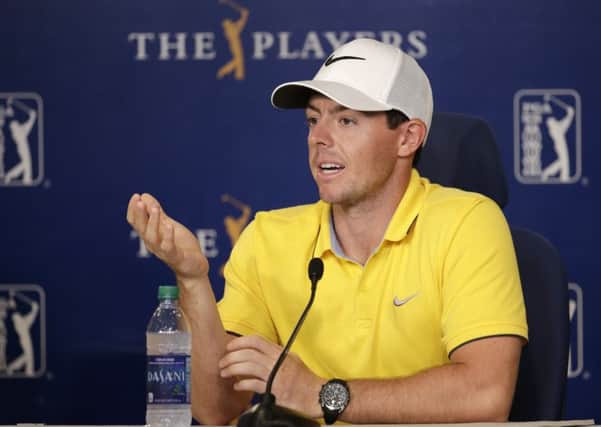 Rory McIlroy addresses the media at the Players Championship