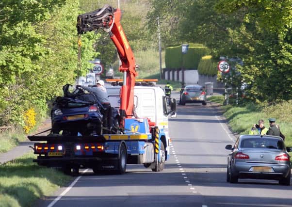 The  scene of the crash on the Newcastle Road, Castlewellan that claimed the life of Castlewellan man Daryl Shaw on Friday morning. Pacemaker