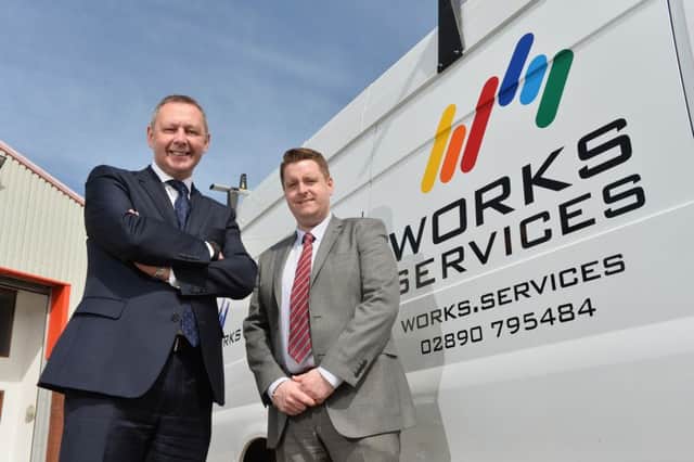 Sean Sheehan, Bank of Ireland UK with Philip Tasker, business development manager at Works Services, one example of a small business the bank is supporting as it invests to grow