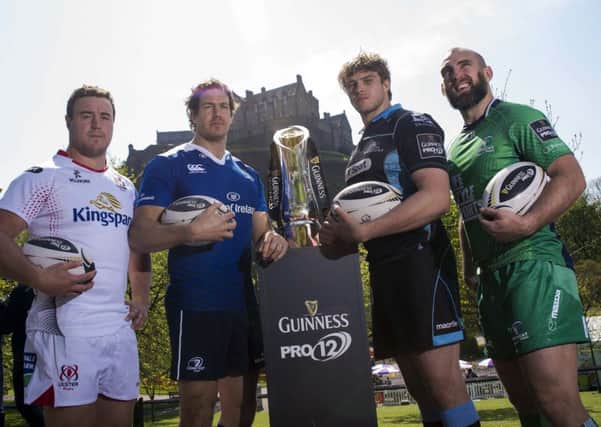 Ulster's Rob Herring, Leinster's Mike McCarthy, Glasgow Warriors' Jonny Gray and Connacht's John Muldoon - who contest the Guinness PRO12 semi-finals