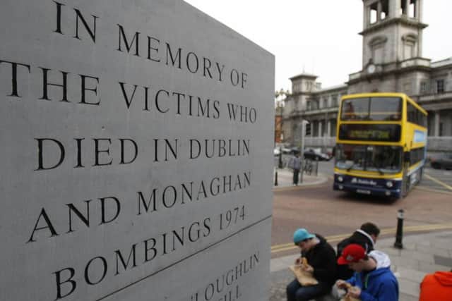 File photo dated 09/04/10 of a general view of the Dublin and Monanhan bombings memorial in Talbot Street in Dublin