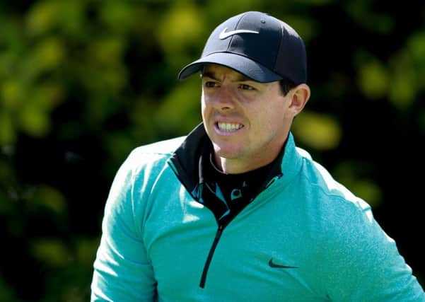 Rory McIlroy pictured at the third tee
