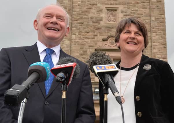 All smiles ... but do Martin McGuinness and Arlene Foster enjoy their new nickname?