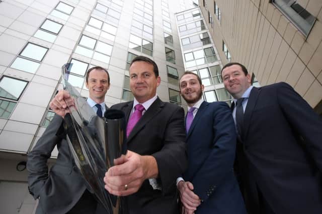 Will Miscampbell of Fetherston Clements, with Ben Hickling of Solartek and Jonathan Haughey and Ciaran OKane of Lisney