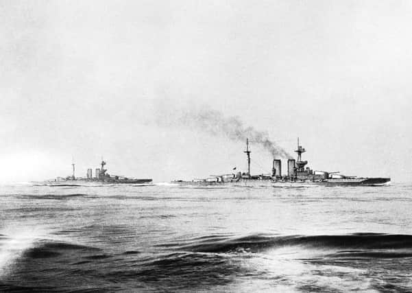 British warships during the battle of Jutland in 1916